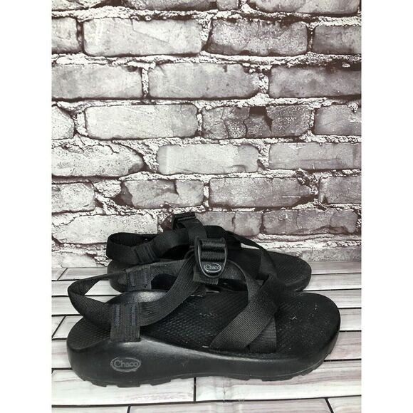 Chaco Black Synthetic Cross Strap Hiking Rubber Sole Sandals Men’s Sz 9M US/42EU - Picture 3 of 15
